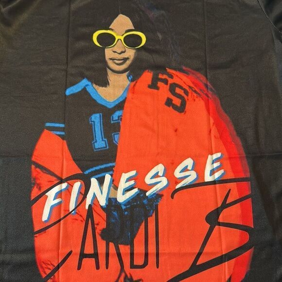 Unisex Women’s Men’s Cardi-B Finesse Black Short Sleeve T-Shirt Size M NEW - Picture 10 of 11